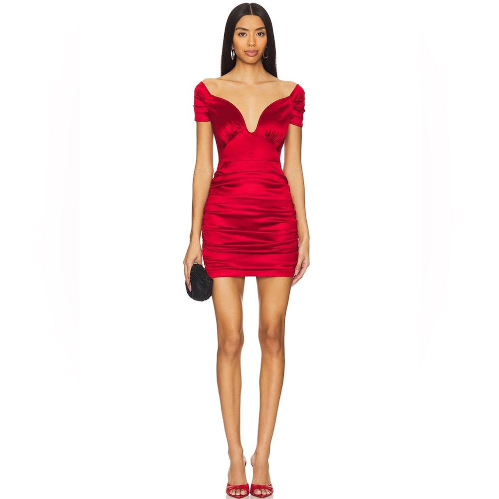 Tzarina Mini Dress in Red MAJORELLE from Revolve